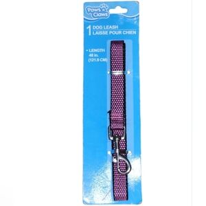 Dog LEASH Paws N Claws Lead 48"L X 1/2"W Pink & Black Petcore Puppy Supplies NWT